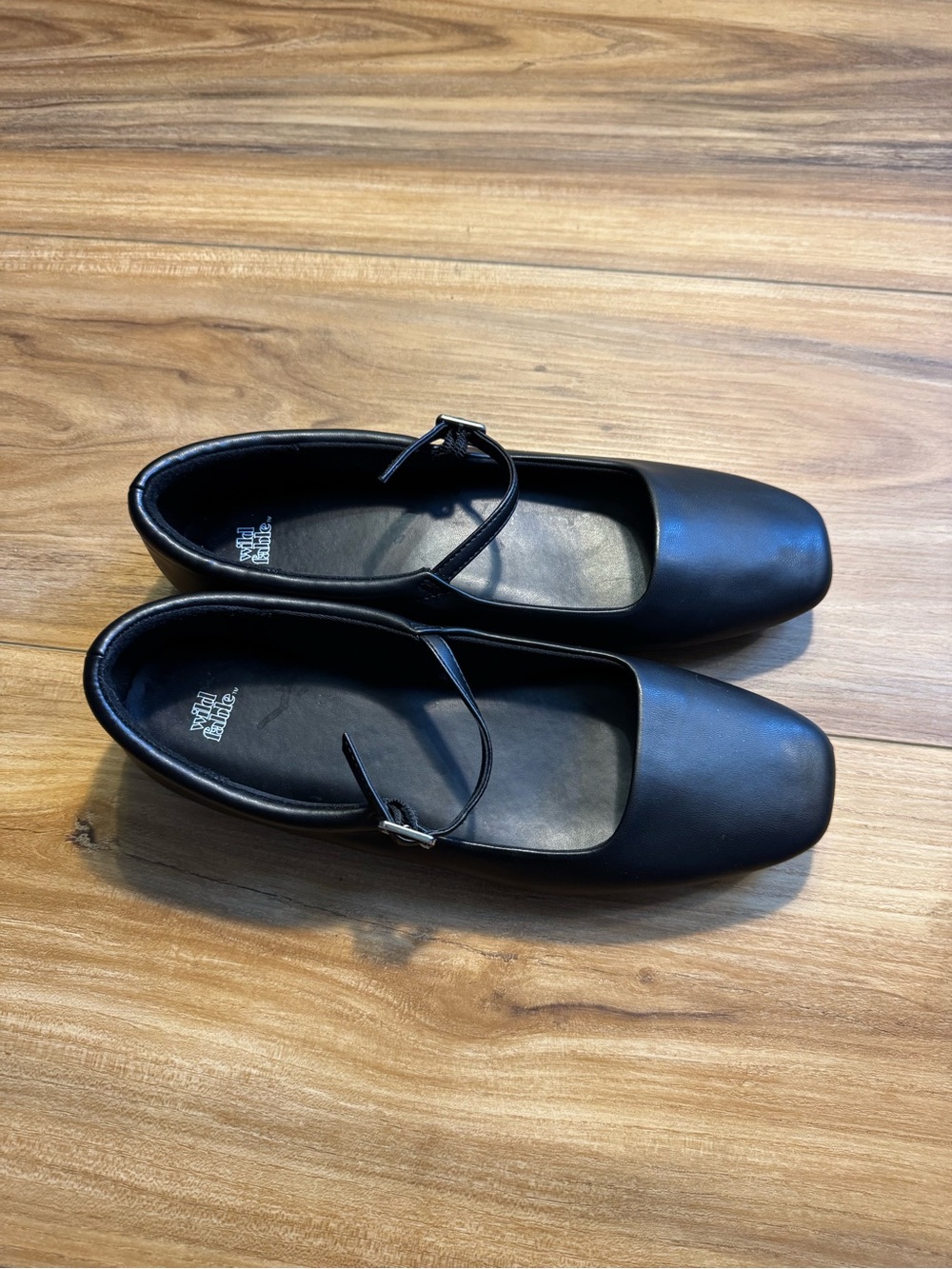 wild fable Black Square-Toe Mary Jane Flats